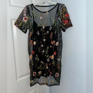 Medium size embroidered flower dress